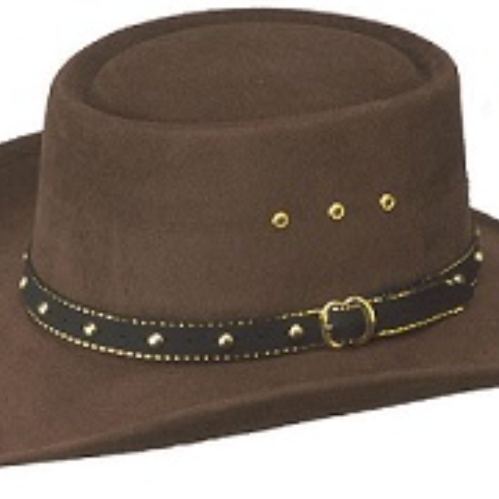Western Cowboy Hat - Gambler Style - Brown